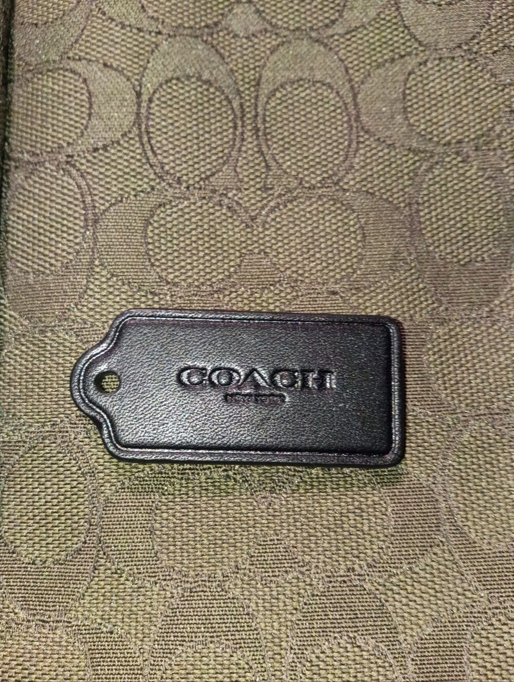 Coach Olive Green Unisex Signature Crossbody Bag - Picture 6 of 8